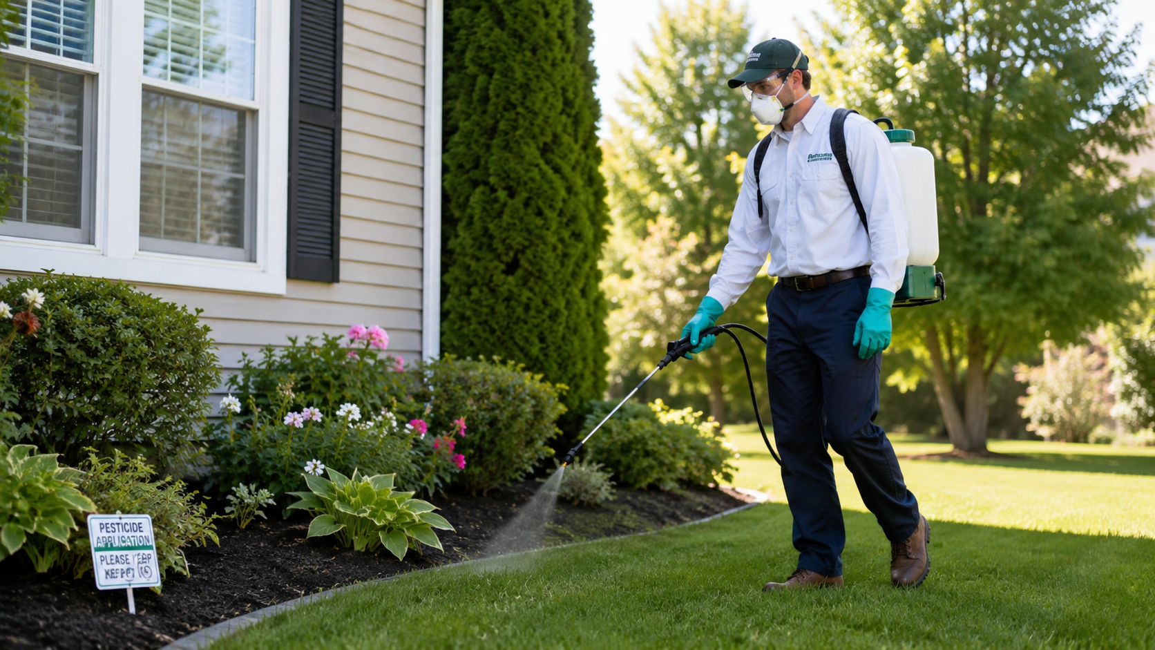 Licensed pesticide spray where applicable for residential property maintenance